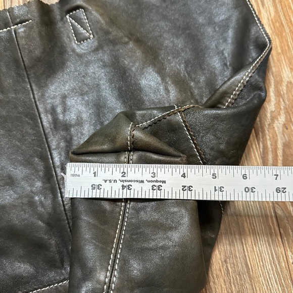 Banana Republic Faded brown Lambskin Leather Tote Hobo Bag with silver sparkle - Picture 10 of 16